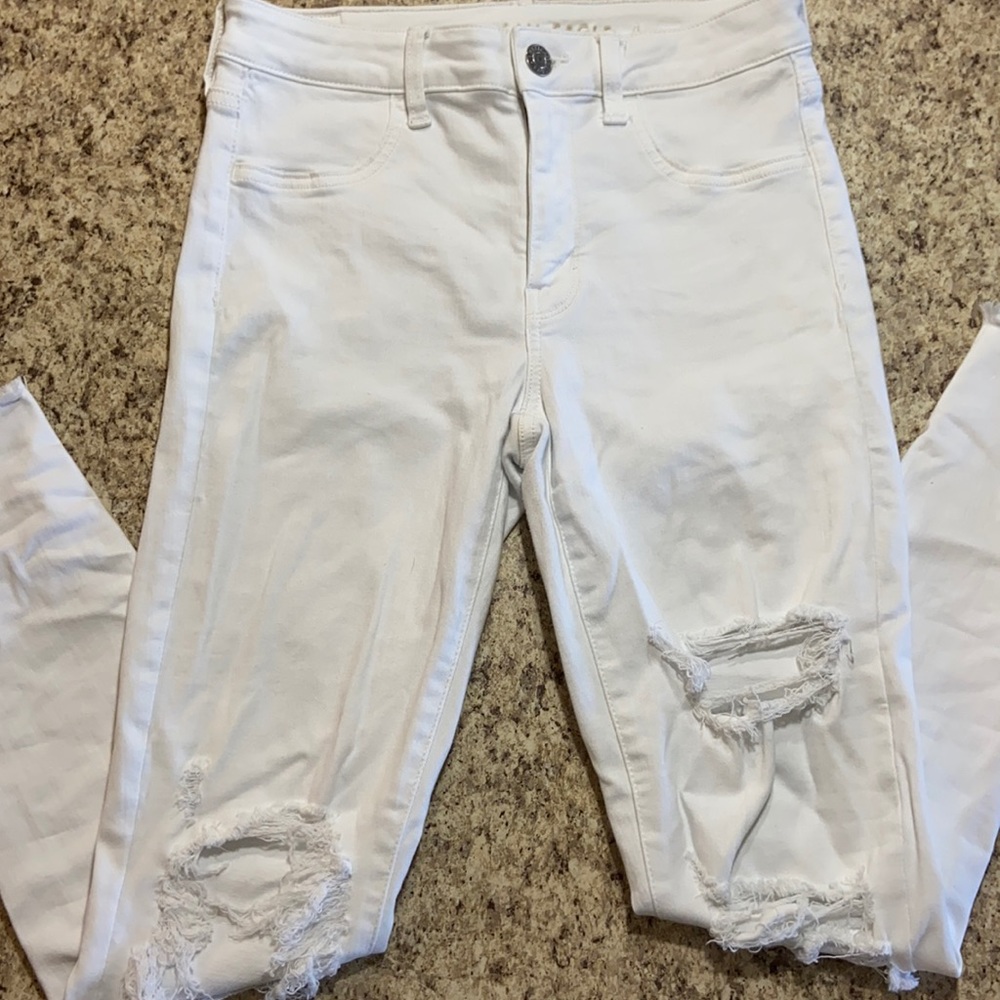 AE distressed cropped jeggings